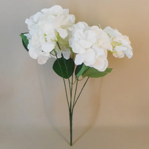 Artificial Hydrangeas Bush White 50cm - H030 CC4