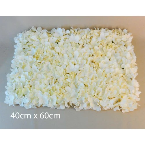 Artificial Hydrangea Flower Wall Panel 40cm x 60cm Cream - H189