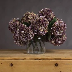 Artificial Hydrangeas Antique Purple and Green 42cm - H012 H1