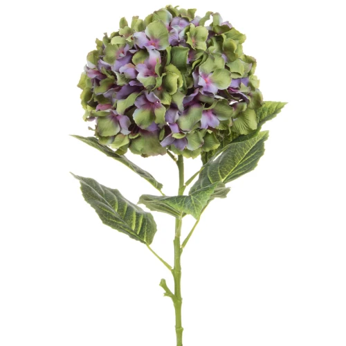Artificial Hydrangeas Green Purple 101cm - H084
