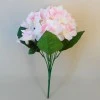 Fleur Artificial Hydrangeas Bush Soft Pink and Cream 34cm - H068 GG1