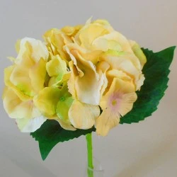 Artificial Hydrangeas Yellow Short Stem 35cm - H192 