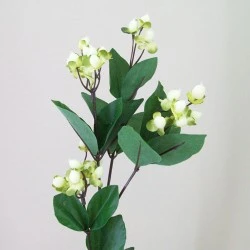 Artificial Hypericum Berries Cream 72cm - H086 H2