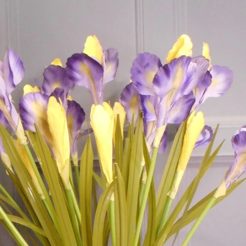 Silk Iris Purple 2 Flowers 63cm - IR002 I2