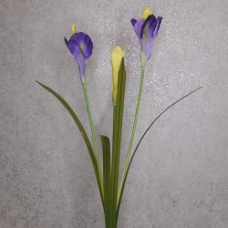 Silk Iris Purple 2 Flowers 63cm - IR002 I2