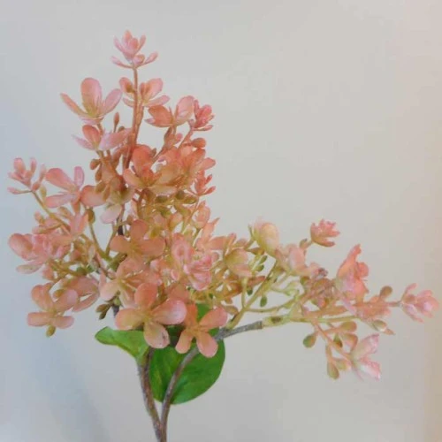 Short Stem Artificial Lilac Blossom Coral Pink 37cm - L023 G2