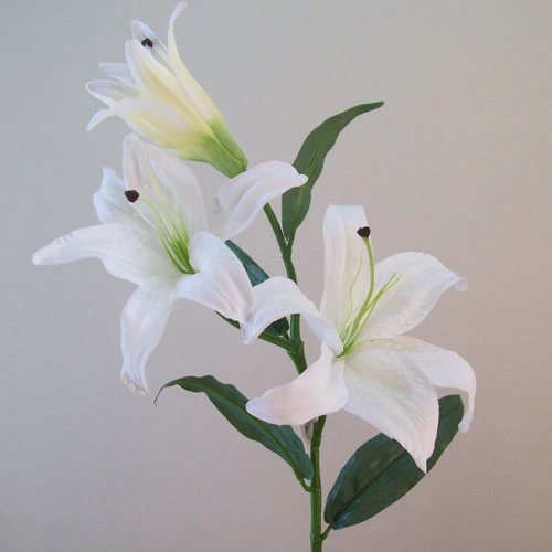 Real Touch Artificial Casablanca Lilies White 86cm - L036 