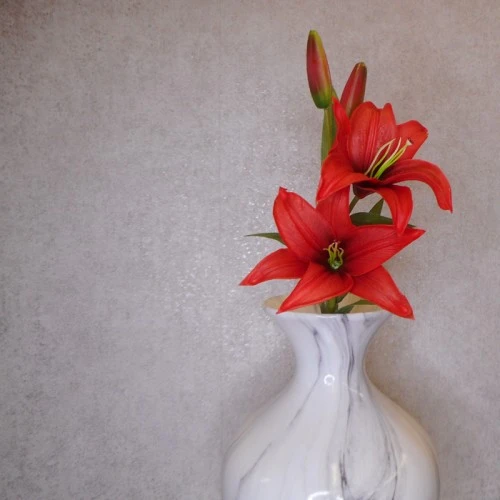 Real Touch Artificial Lily Red 65cm - L128 K1