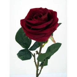 Luxury Velvet Artificial Rose Red 50cm - R016 H4