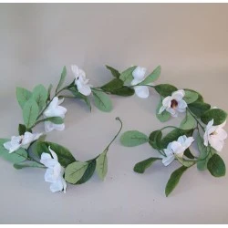 Artificial Magnolia Garland Cream 170cm - M053 BX23