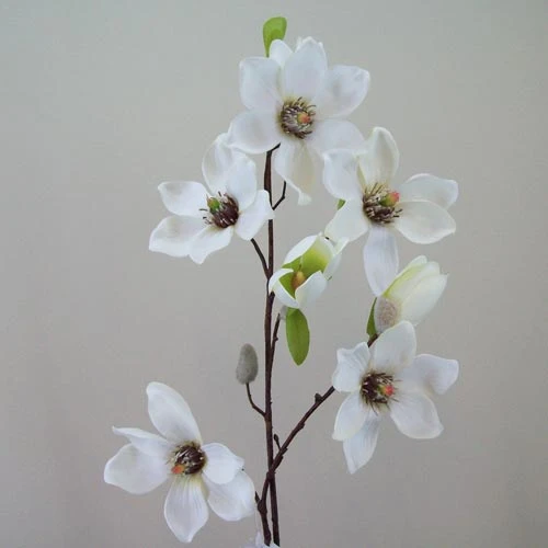 Luxury Artificial Magnolias on Branch Cream 82cm - M051 J1
