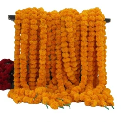 Artificial Marigold Garland Mango Orange 75cm - MAR001
