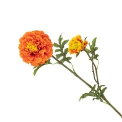 Artificial Marigold Stem Dark Orange 63cm - M091 I2