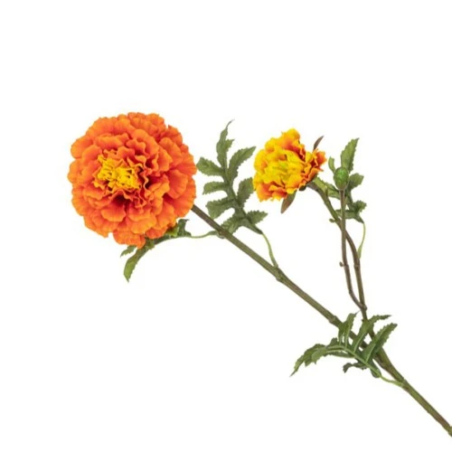 Artificial Marigold Stem Dark Orange 63cm - M091 I2