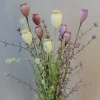 English Meadow Artificial Flowers Poppy Seed Heads Pink 53cm - P251 FF3