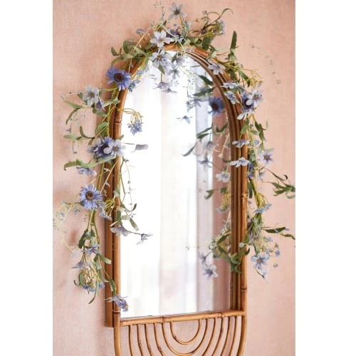 English Garden Flowers Garland Blue 90cm - MED011 BB2