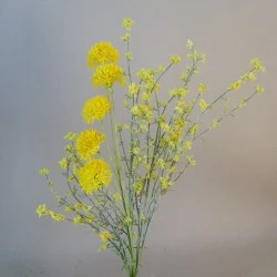 English Meadow Artificial Flowers Yellow Cornflowers 47cm - M077 EE3