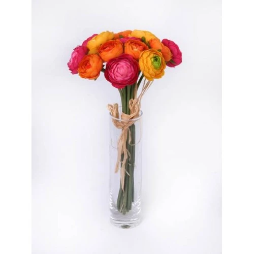 Mini Silk Ranunculus Posy Brights 25cm - R080 O1