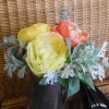Artificial Flowers Posy Bouquet Yellow and Orange Peonies 23cm - R940 II4