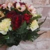 Artificial Roses, Carnations and Anemones Posy Red 38cm - R725 N1