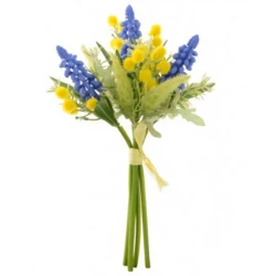 Artificial Muscari and Mimosa Spring Posy 22cm - S004