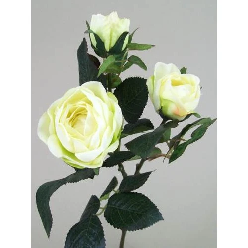 Artificial Old Roses Spray Green Short Stem 41cm - R155 O4