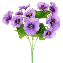 Artificial Pansies Plants Lilac 34cm - P150 M3