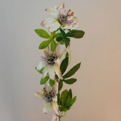 Passion Flowers Spray Green Purple 75cm - P059 CC1