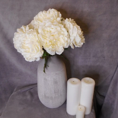 Luna Artificial Peony Ivory 56cm - P243 Q4
