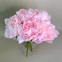 Artificial Peony Flowers Hand Tied Posy Pale Pink 32cm - P112