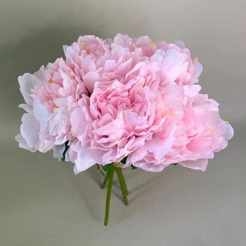 Artificial Peony Flowers Hand Tied Posy Pale Pink 32cm - P112