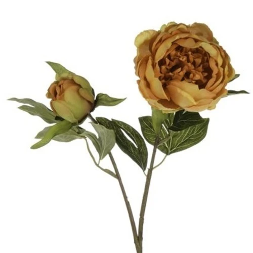 Artificial Peonies Amber Orange 50cm - P115 O3