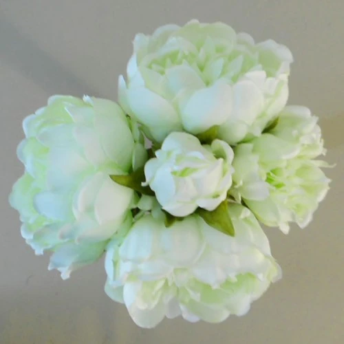 Artificial Peony Posy Pale Green 28cm - P199 N1