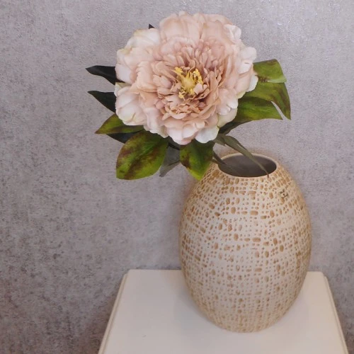 Artificial Peony Flowers Coffee Latte 77cm - P223 J4