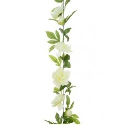 Artificial Peony Flowers Garland Cream 180cm - P195 FF4