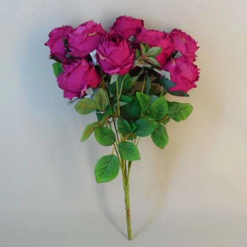Bunch of Artificial Peony Roses Hot Pink 50cm - P014 KK3