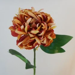 Silk Peony Flowers Burnt Orange 64cm - P065 R4