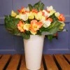 Artificial Poppy Bunch Orange Yellow and Cream 34cm - P062 L1