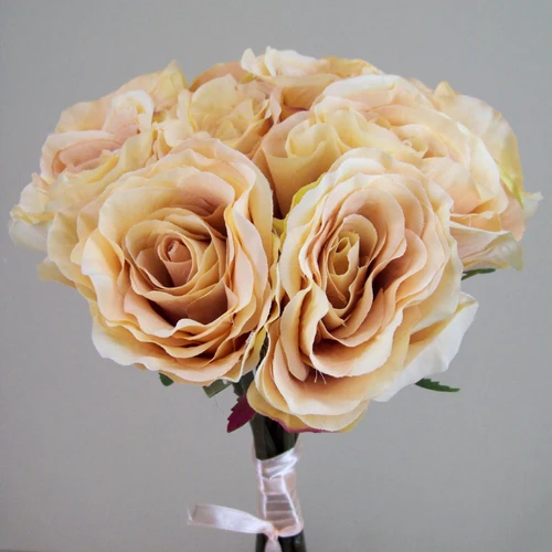 Antique Roses Bouquet Champagne Peach 40cm - R235 DD3