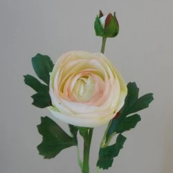Artificial Ranunculus Flowers Cream Pink 38cm - R195 Q3