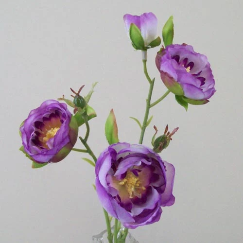 Artificial Ranunculus Flowers Purple Open 43cm - R414 S3