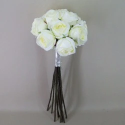 Antique Roses Bouquet Cream Long Stems 64cm - R487 P4
