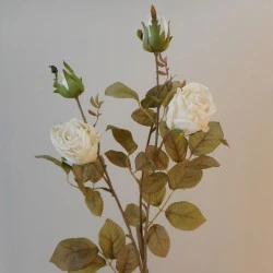 Antique Rose Spray Cream 64cm | Faux Dried Flowers - R234 HH2