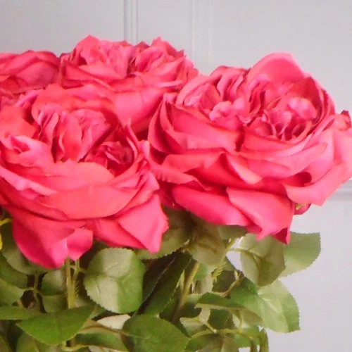 Artificial Cabbage Rose Cerise Pink 60cm - R777 N3