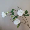 Artificial Cabbage Roses Branch Cream 90cm - R802 O4