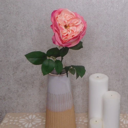 Artificial Cabbage Rose Bright Pink 60cm - R765 S3