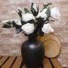 Artificial Cabbage Roses Spray White 83cm - R229 AA1