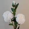 Artificial Cabbage Roses Spray White 83cm - R229 AA1