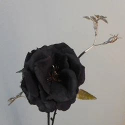 Artificial Dog Rose Dark Chocolate Brown 41cm - M086 L2