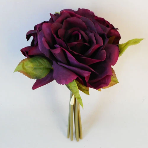 Artificial English Roses Bundle Burgundy 24cm - R486 N4